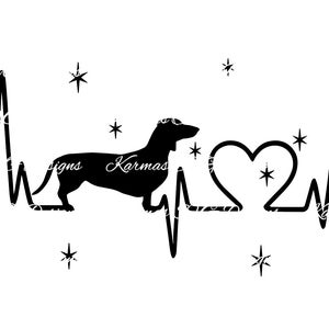 Dachshund Heartbeat 2 SVG