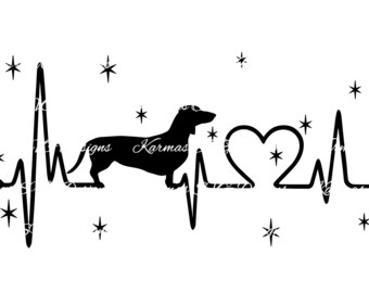 Dachshund Heartbeat 2 SVG