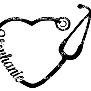 Stephanie Heart Stethoscope SVG
