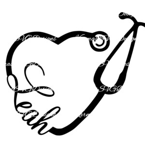 Leah Heart Stethoscope SVG