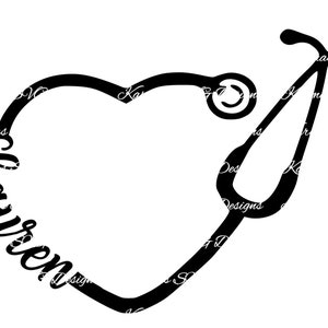 Lauren Heart Stethoscope SVG