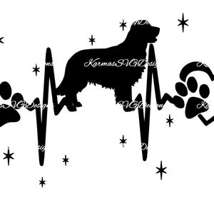 Golden Retriever Heartbeat 1 SVG