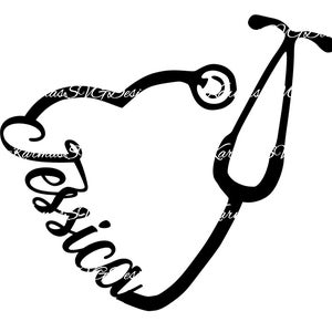Jessica Heart Stethoscope SVG
