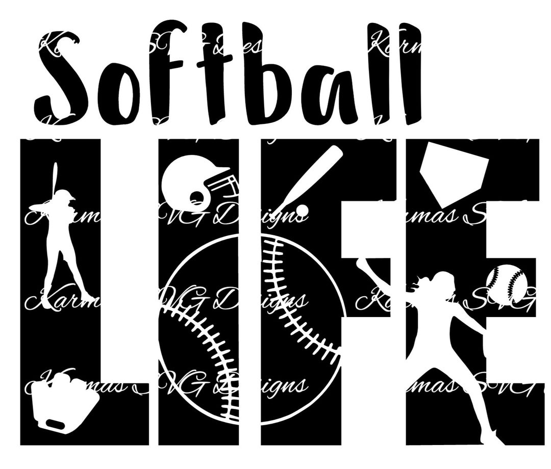 Softball Life SVG Etsy