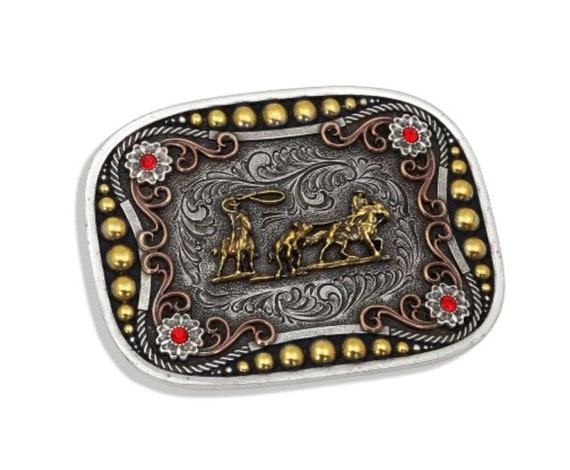 Montana Silversmiths Two-Tone Team Roping Attitude Buckle NEW! Montana Silversmiths Two-Tone Team Roping Attitude Buckle NEW!