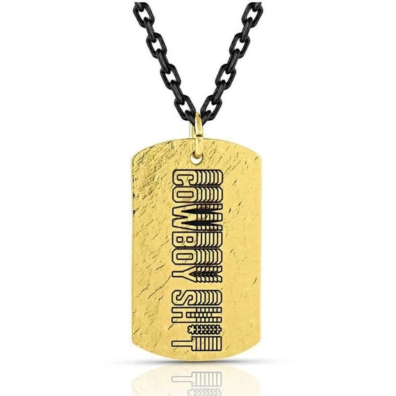 Montana Silversmiths Men's Gold Dog Tag Necklace … - image 1