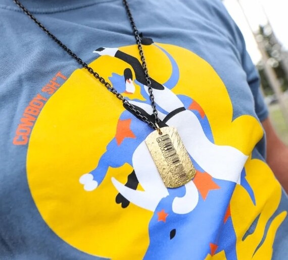 Montana Silversmiths Men's Gold Dog Tag Necklace … - image 6