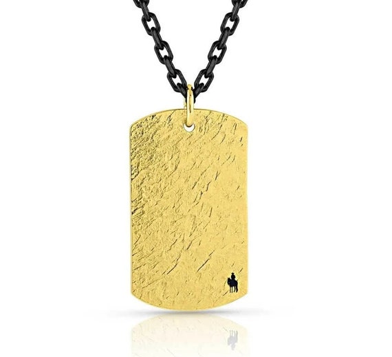 Montana Silversmiths Men's Gold Dog Tag Necklace … - image 2