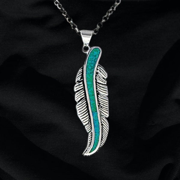 Montana Silversmiths Turquoise Opal Feather Storyteller Necklace - Retail 60.00