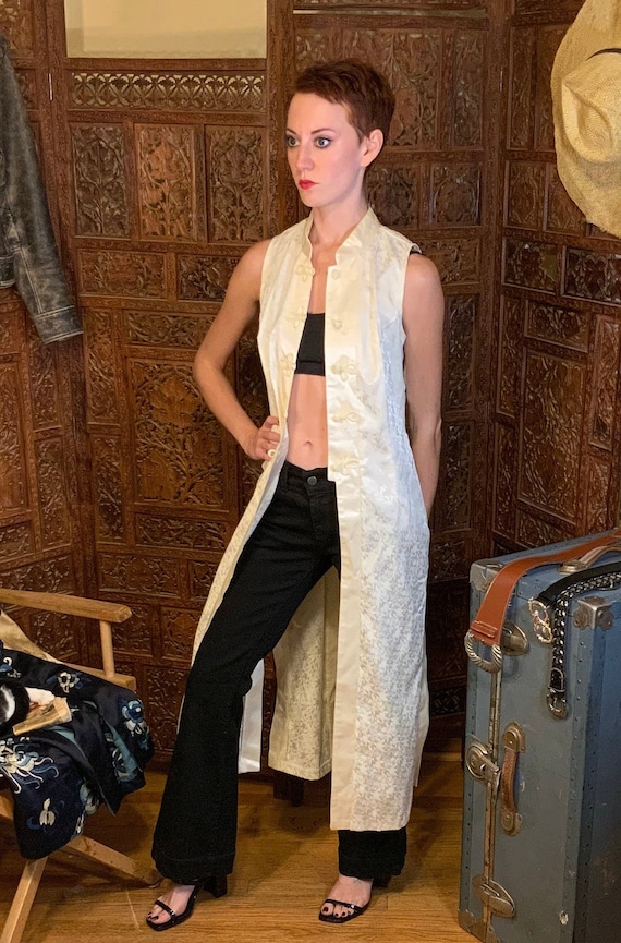 Satin Mandarin Collared Vest