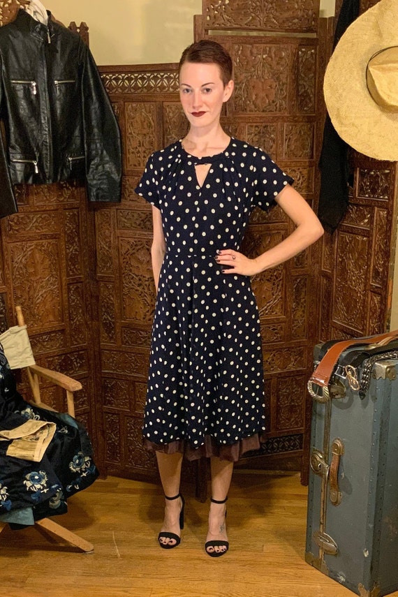 Vintage Silk Polka Dot Dress