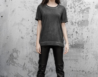 Unisex hand dyed t-shirt, nomadic clothing, dark wear, gothic clothing, techwear