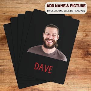 Custom Photo Playing Cards, Poker Night Custom Playing Cards, Custom Name Printed Cards, Custom Christmas Gift, Gift For Friend /Dad/Grandpa