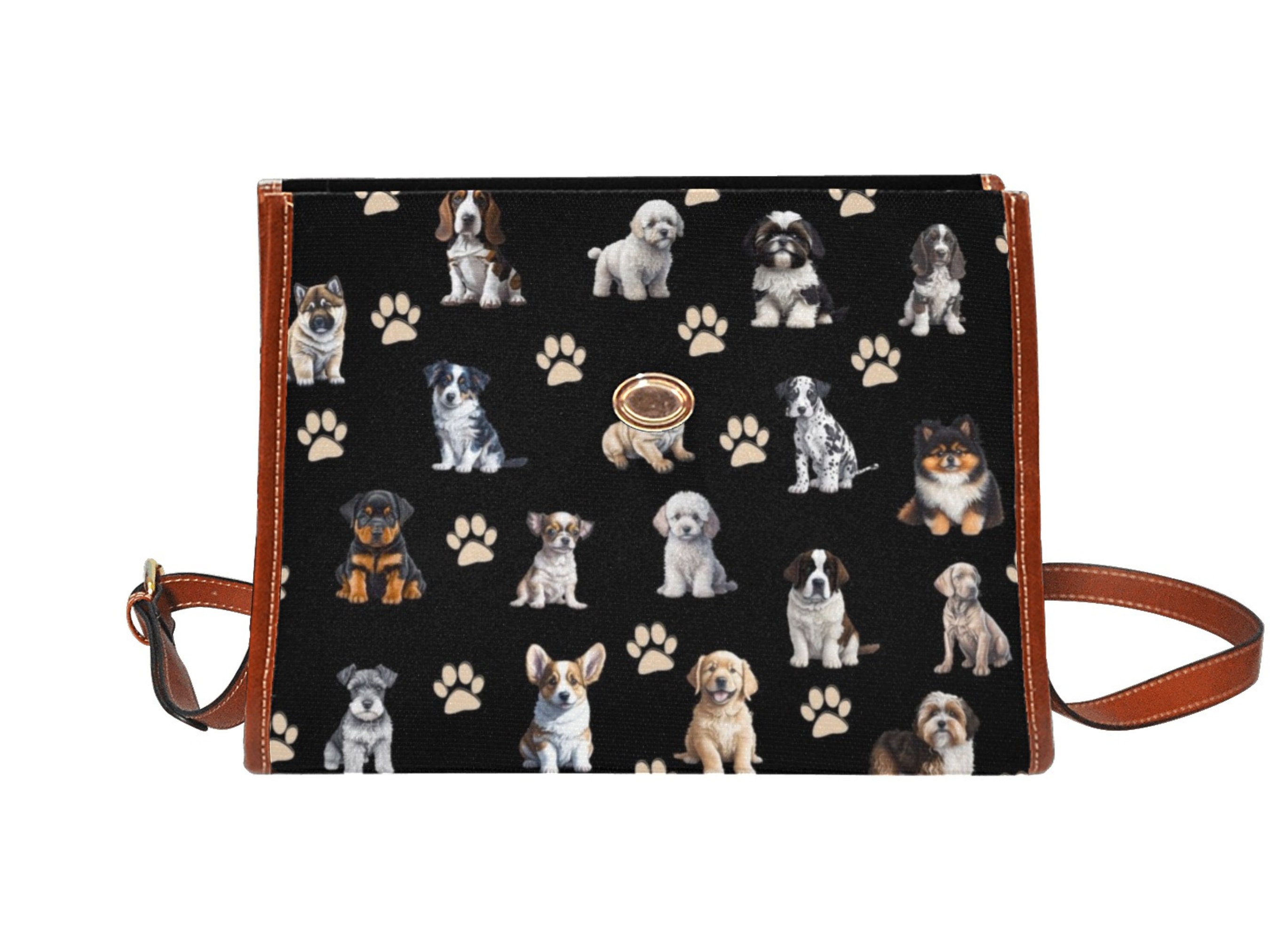 Dog Lover Canvas Satchel Bag Dog Person Gift Crossed Body Purse Dog