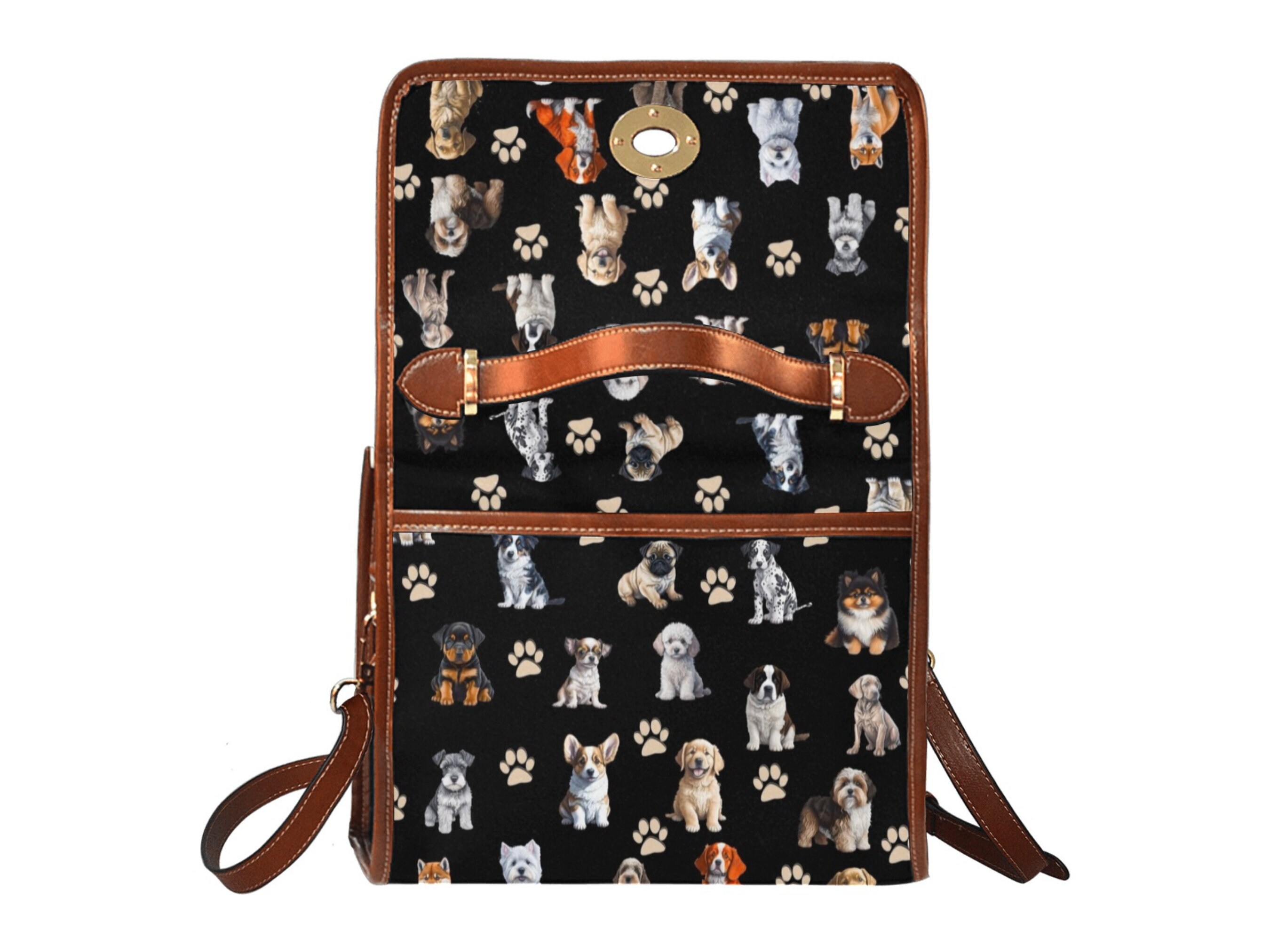 Dog Lover Canvas Satchel Bag Dog Person Gift Crossed Body Purse Dog