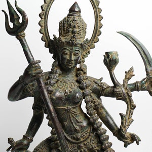 Mahakali 16.5 Inch / 42 cm , Hindu God figurine , Bronze Kali Statue, Goddess Kali Statue, Lord Parvati, Durga , Hindu goddess statue Copper