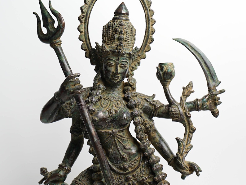 Mahakali 16.5 Inch / 42 cm , Hindu God figurine , Bronze Kali Statue, Goddess Kali Statue, Lord Parvati, Durga , Hindu goddess statue Copper