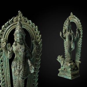 Goddess Lakshmi Statue 6.5 Inch / 16 cm, Hindu God, Bronze Sculpture, Room Decor, House Decor, Birthday Gift, Office Decor, Living Room