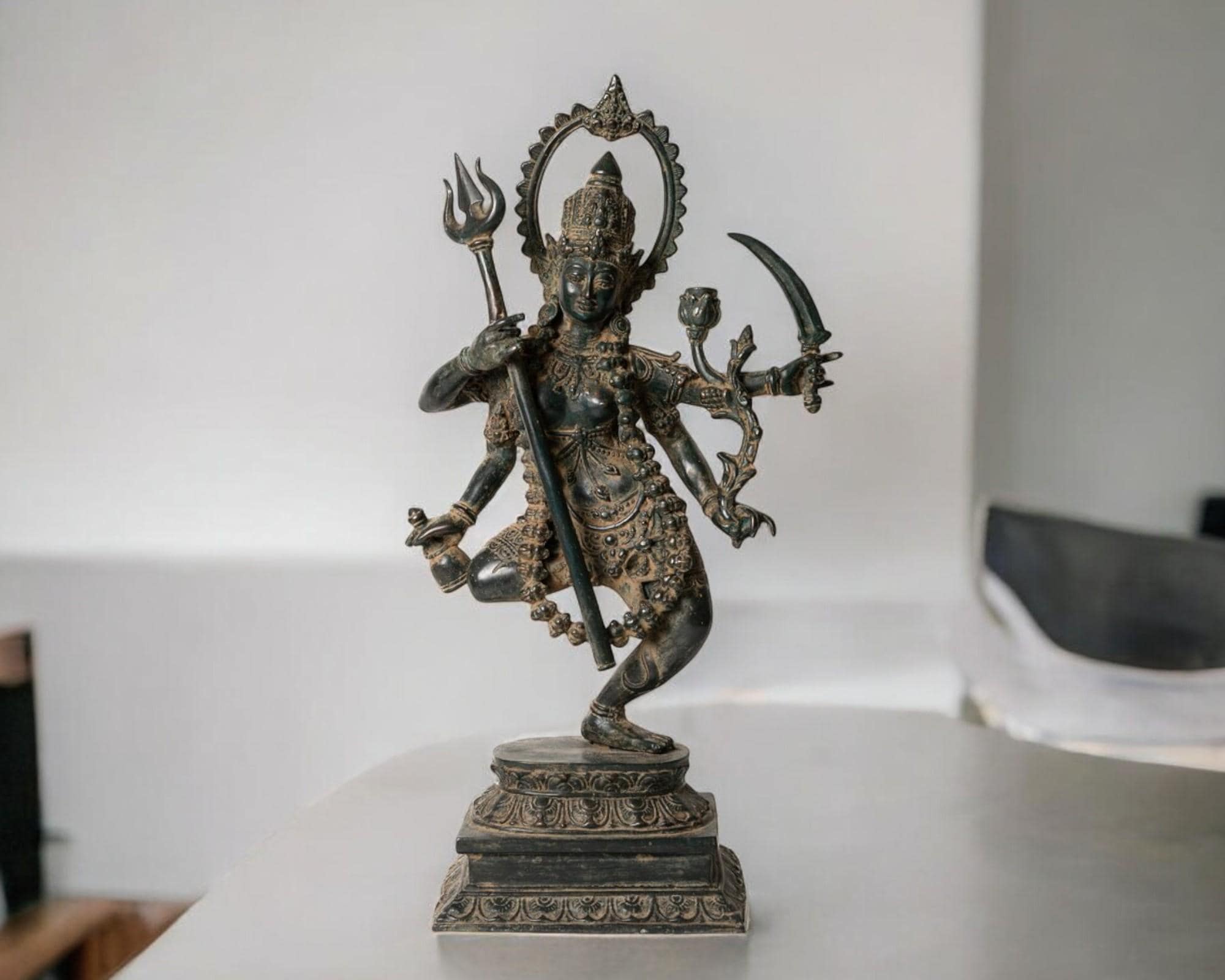 Mahakali 16.5 Inch / 42 cm , Hindu God figurine , Bronze Kali Statue, Goddess Kali Statue, Lord Parvati, Durga , Hindu goddess statue