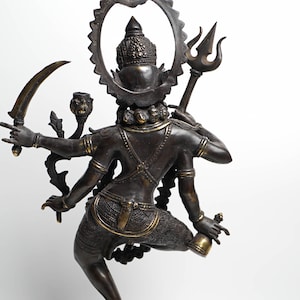 Mahakali 16.5 Inch / 42 cm , Hindu God figurine , Bronze Kali Statue, Goddess Kali Statue, Lord Parvati, Durga , Hindu goddess statue image 7