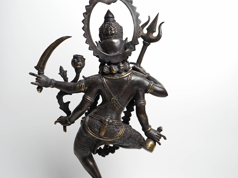 Mahakali 16.5 Inch / 42 cm , Hindu God figurine , Bronze Kali Statue, Goddess Kali Statue, Lord Parvati, Durga , Hindu goddess statue image 7