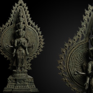 Avalokiteshvara bronze Statue 17 Inch / 43 cm, Chenrezig Statue, Bodhisattva, Chenrezik Statue,Tibetan Buddhist God, Kanzeon, Jana Baha Dyah