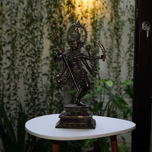 Mahakali 16.5 Inch / 42 cm , Hindu God figurine , Bronze Kali Statue, Goddess Kali Statue, Lord Parvati, Durga , Hindu goddess statue image 9