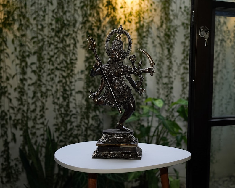 Mahakali 16.5 Inch / 42 cm , Hindu God figurine , Bronze Kali Statue, Goddess Kali Statue, Lord Parvati, Durga , Hindu goddess statue image 9