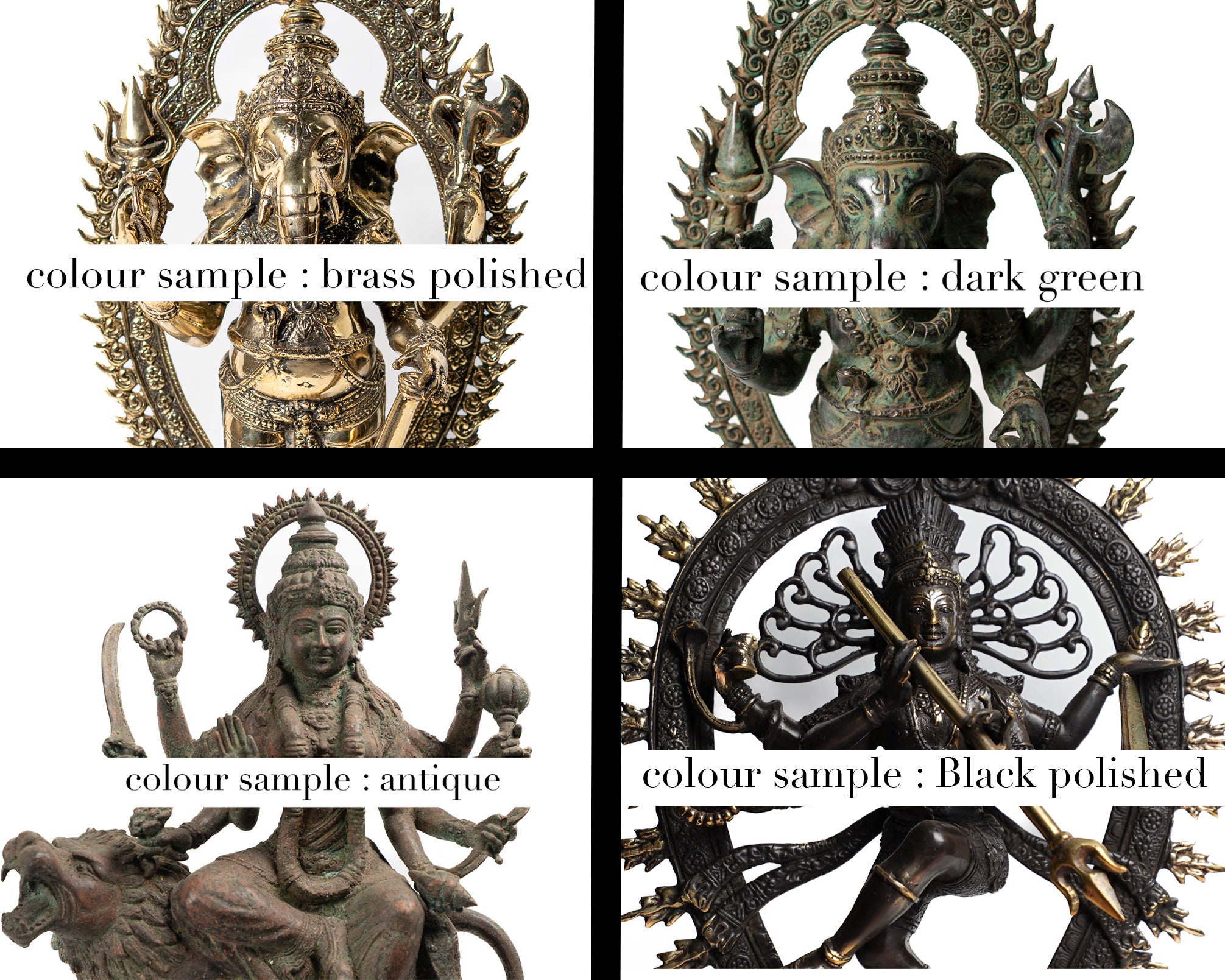 13インチのブロンズ製ガネーシャ像、ヒンドゥー教の神、インドの工芸品
