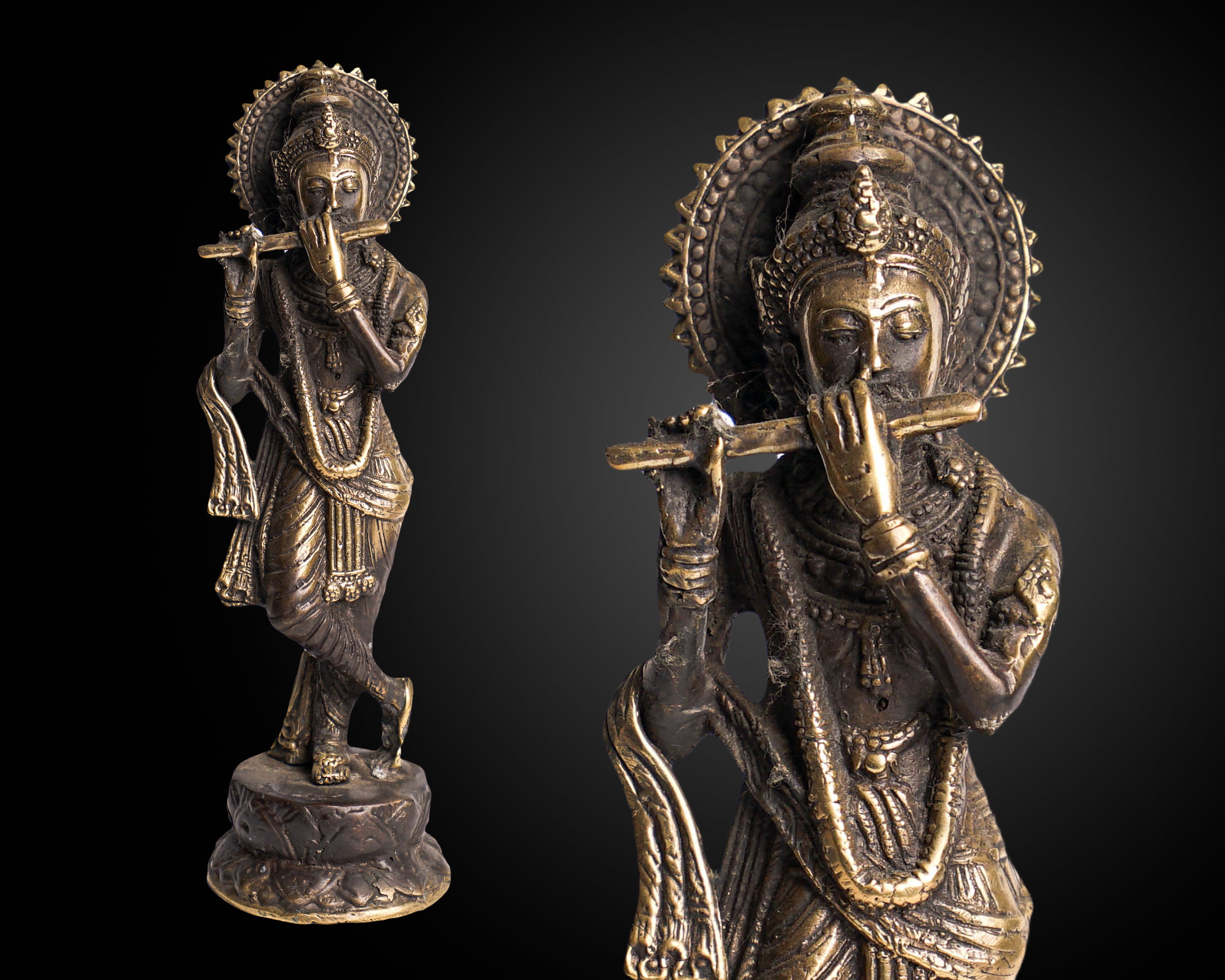 Krishna Statue 9 / 22 Cm Hindu God Mahadev Bronze - Etsy