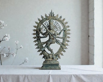12 Inch Bronze Nataraja Statue, Hindu Dancing Shiva Sculpture