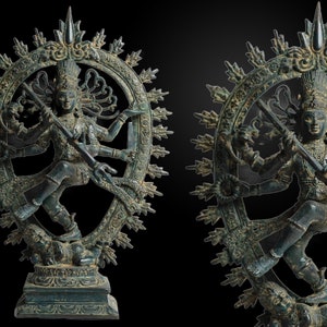 Nataraja Statue 12 Zoll / 30 cm, Statue, Nataraja Skulptur, Hindu tanzender Shiva, antiker hinduistischer tanzender Shiva Nataraja Lord of Dance Bronze