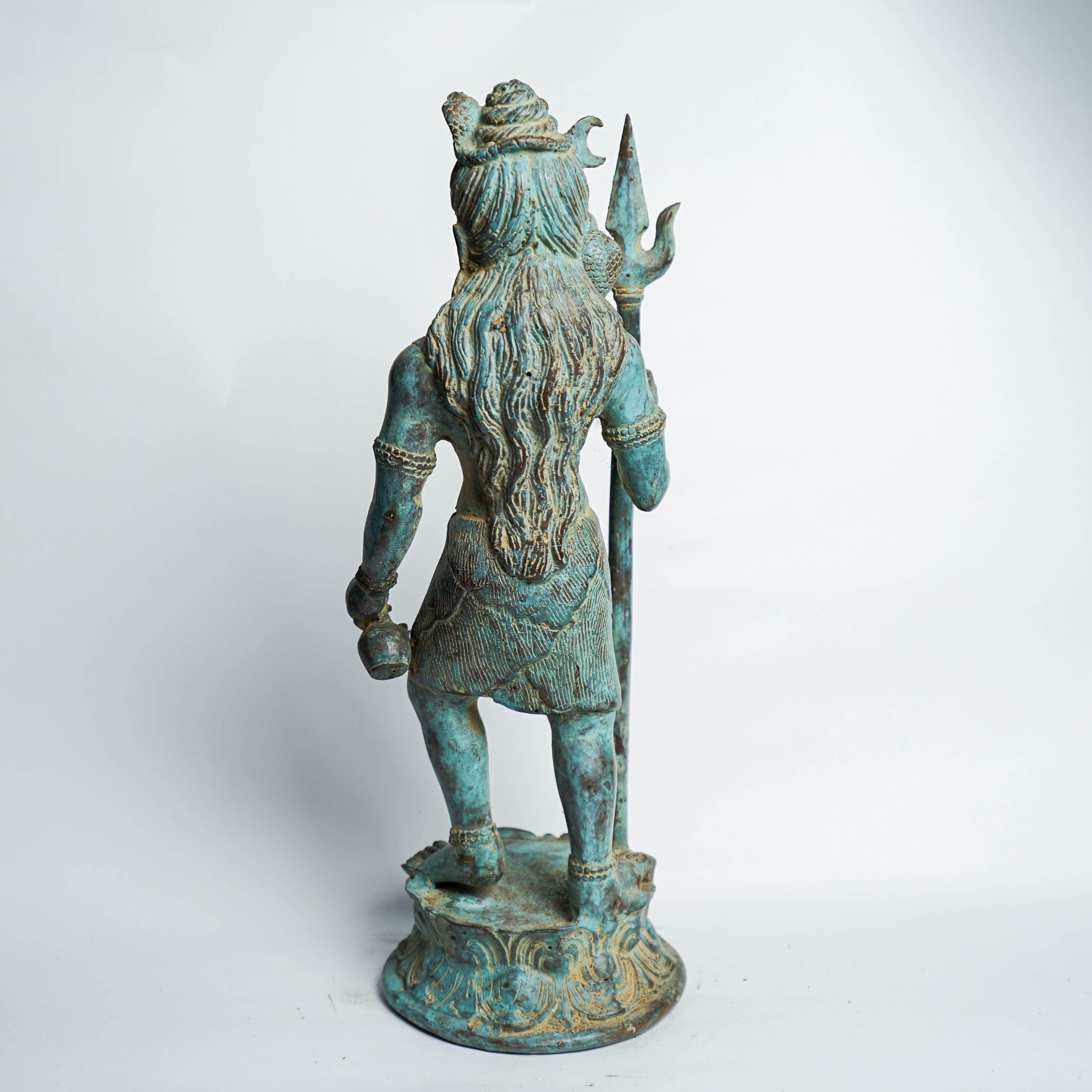 ブロンズ製シヴァ神像、ヒンドゥー教の神、銅製グリーンパティナ、14