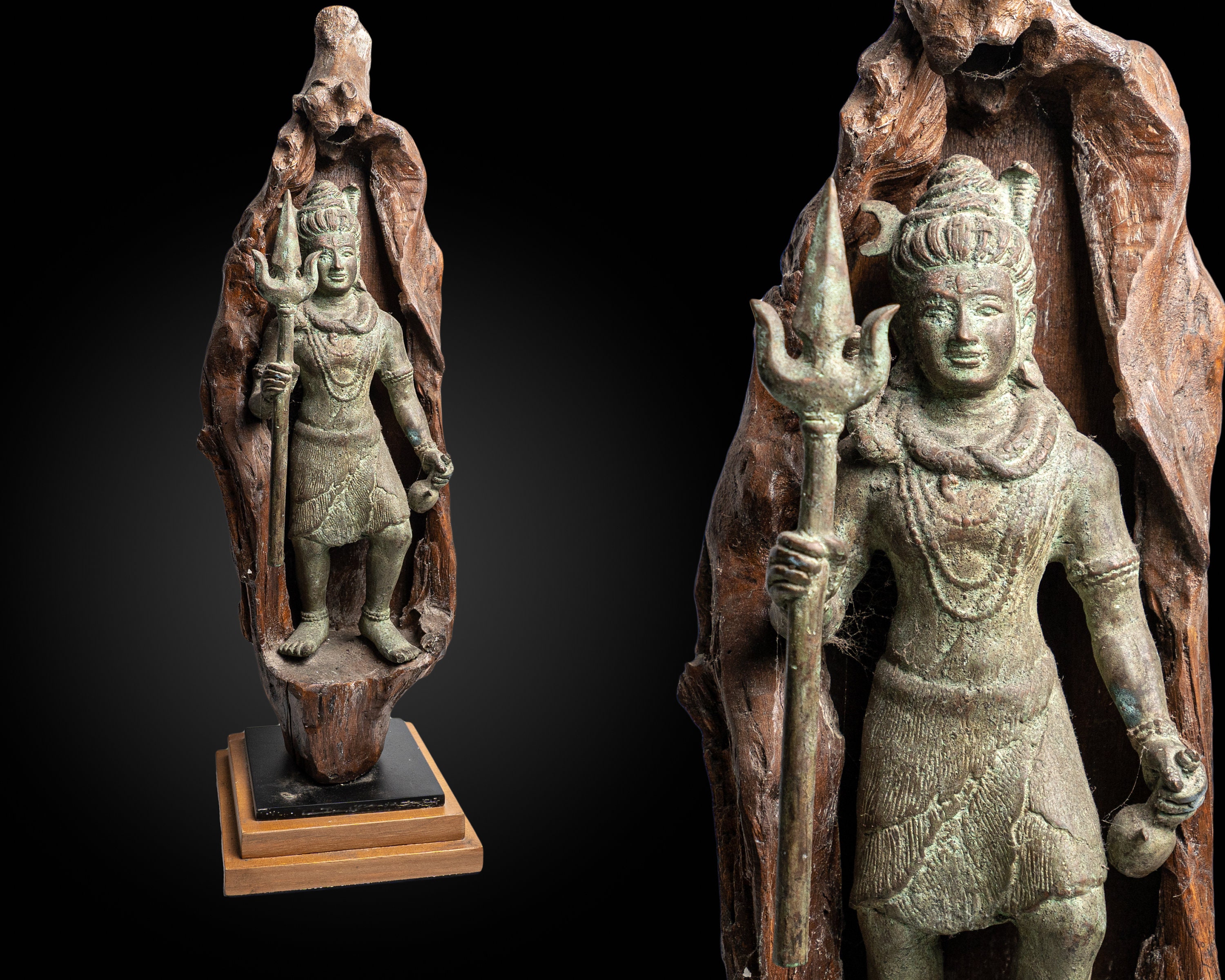 21インチのシヴァ神ブロンズ像、ヒンドゥー教の神々の工芸品、インドの