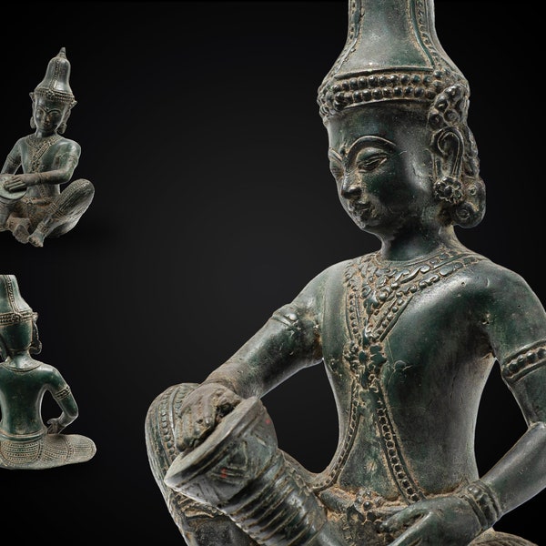 Statue de Bodhisattva Avalokiteshvara en bronze 10 pouces / 25 cm, statue de Krishna, Dieu hindou, Mahadev, statue de Krishna en bronze, laiton de Dieu hindou