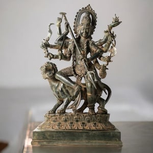 MahaKali Statue 19 Inch / 48 cm, Durga Statue, Durga Sculpture, Goddess Kali Statue, Bronze statue, Handicrafts statue , Hindu God brass