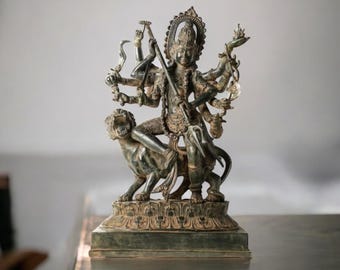 MahaKali Statue 19 Inch / 48 cm, Durga Statue, Durga Sculpture, Goddess Kali Statue, Bronze statue, Handicrafts statue , Hindu God brass