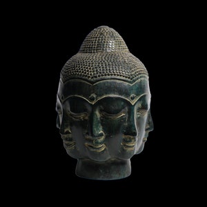 Boeddhahoofd 5,5 inch, Boeddha brons, Boeddhabeeldje, Boeddha messing, Boeddhabeeld, Kamerinrichting, Huisdecoratie, Verjaardagscadeau