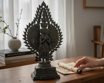 Avalokiteshvara Bronze Statue, Chenrezig Bodhisattva, Tibetan Buddhist God