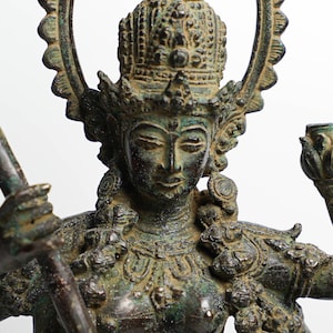 Mahakali 16.5 Inch / 42 cm , Hindu God figurine , Bronze Kali Statue, Goddess Kali Statue, Lord Parvati, Durga , Hindu goddess statue image 5