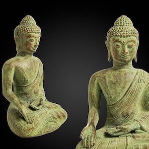 Buddha Figurine 8.5 Inch / 21 cm, Buddha Statue, Buddha Bronze, Anniversary,Wedding Decor, Housewarming, Gift Idea, Office Decor, Modern Art