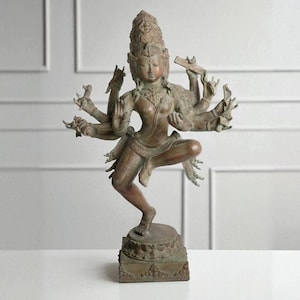 Trimurti Dattatreya Statue 21 Inch / 53 cm, Hindu God Figurine, Brahma, Vishnu, Shiva, Sculpture Art, Brass, Meditation Room Decor, Gift