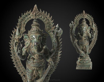 3 Colors - Ganesh Bronze 19 Inch / 48 cm, Ganesh Figurine, Hindu God Brass, New Home Gift, Birthday Gift, Gift for Her, Gift for Him