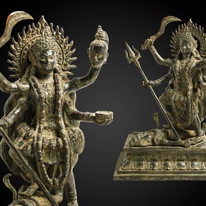 Mahakali Statue 15.5 Inch / 39 cm, Mahakali Statue, Kali Durga, Office Decor, Goddess Kali Statue, Anniversary Gift, New Home Gift