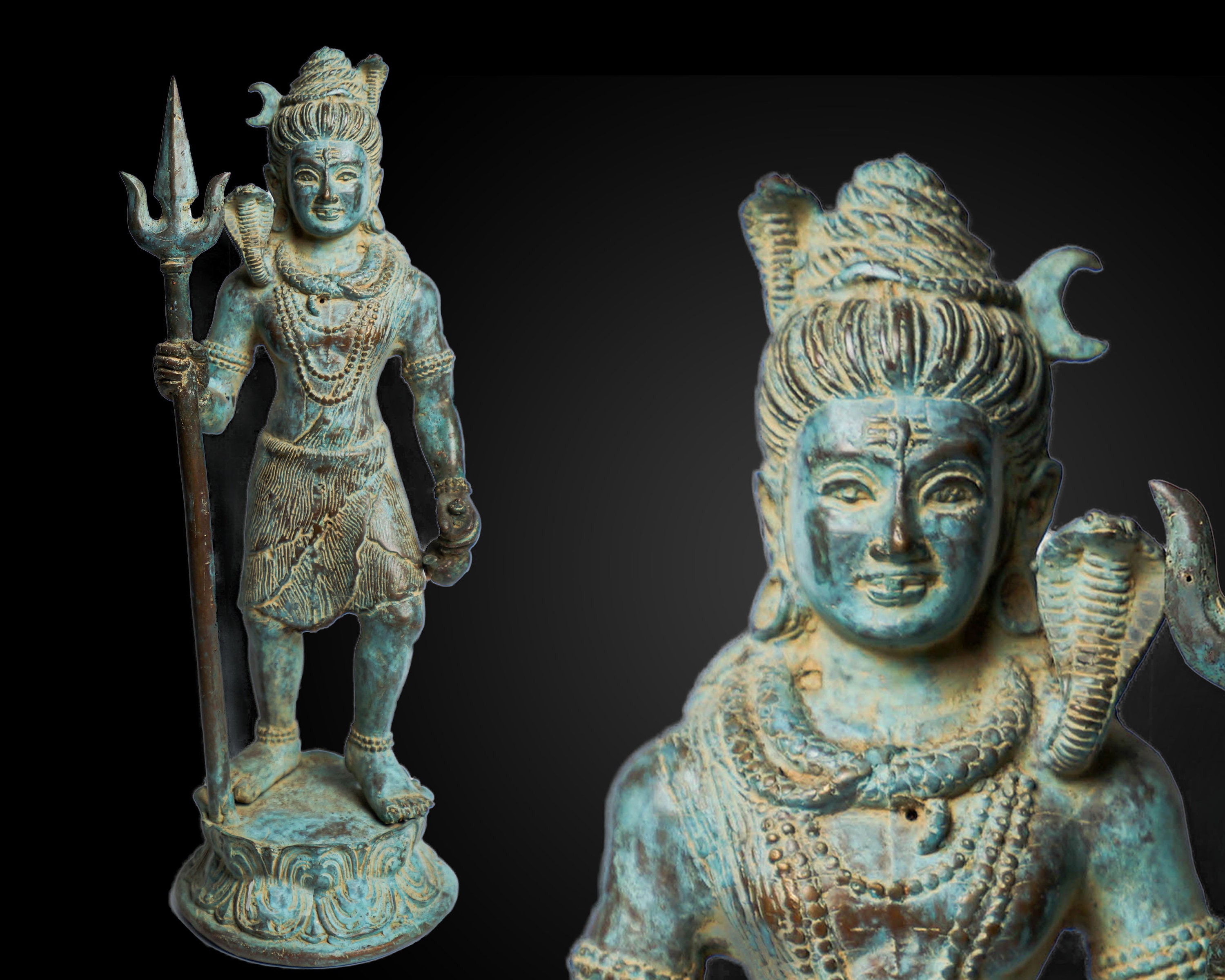Siwa Statue Inch 35 Cm Shiva Hindu God Bronze - Etsy