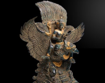 Lord Vishnu Bronze 14 Inch / 35 cm, Vishnu Figurine, Vishnu sculpture, Garuda Statue Hindu God  Sculpture Bali Cultural Garuda Wisnu Kencana