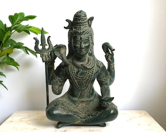Lord Shiva Nataraja Brass Statue, Hindu God Sculpture (9 Inch)