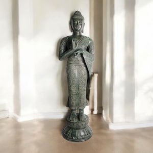 Buddha Standing 37 Inch / 95 cm, Buddha Bronze, Buddha Figurine, Buddha brass, Buddha sculpture, Buddha gift, Birthday Gift, Room Decor