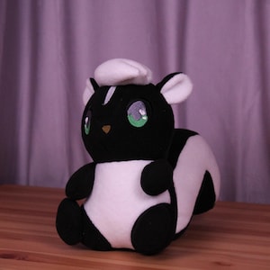 Plush Skunk Stuffed Animal | Black and White | Handmade | Plushie