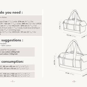 Traveller Bag Canvas Bag Traveller Duffle Sewing Pattern Bag PDF Pattern TWO SIZES image 3